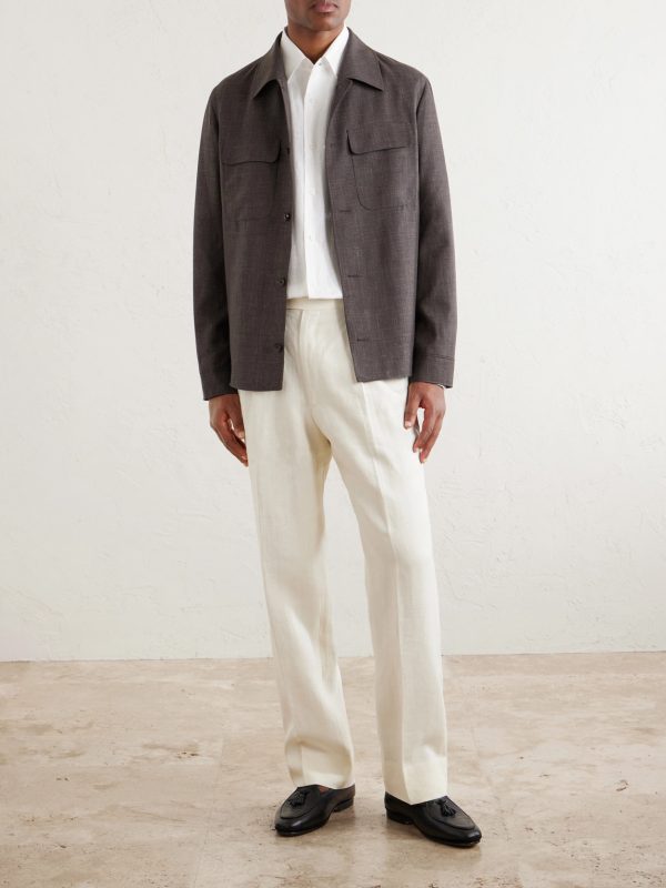 Wool, Silk and Linen-Blend Overshirt - OU Wool, Silk and Linen-Blend Overshirt - OU