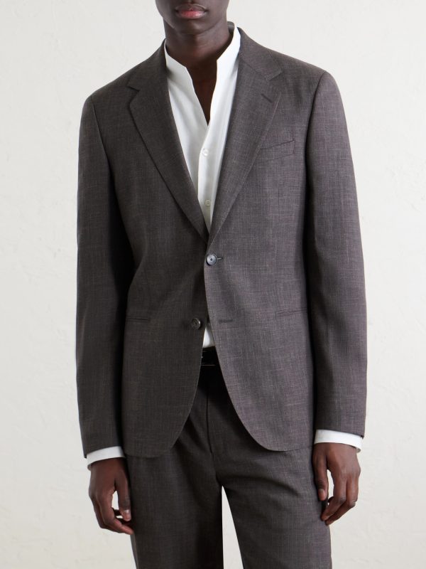 Wool, Silk and Linen-Blend Suit Jacket - FR Wool, Silk and Linen-Blend Suit Jacket - FR