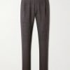 Straight-Leg Pleated Wool, Silk and Linen-Blend Suit Trousers Straight-Leg Pleated Wool, Silk and Linen-Blend Suit Trousers