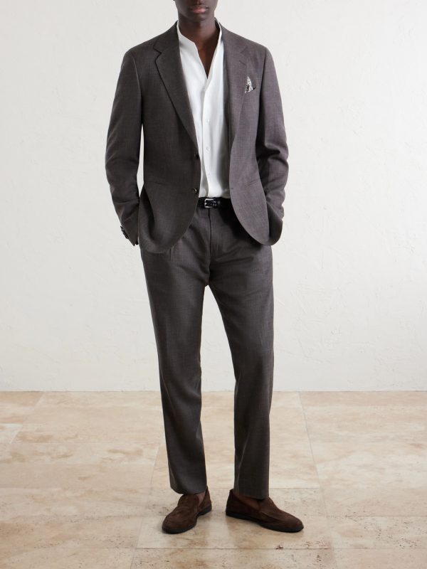 Straight-Leg Pleated Wool, Silk and Linen-Blend Suit Trousers - OU Straight-Leg Pleated Wool, Silk and Linen-Blend Suit Trousers - OU