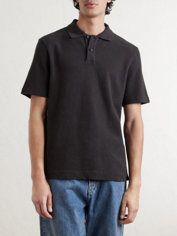 Organic Cotton and Linen-Blend Piqué Polo Shirt - FR
