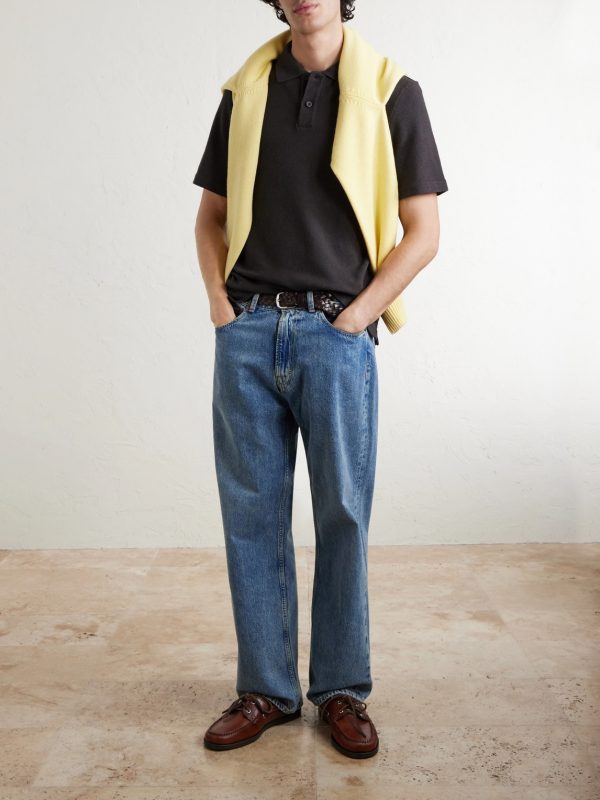 Organic Cotton and Linen-Blend Piqué Polo Shirt - OU