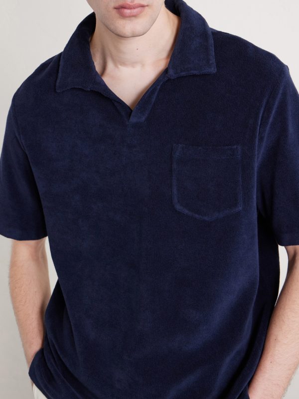 Cotton and Silk-Blend Terry Polo Shirt - CU Cotton and Silk-Blend Terry Polo Shirt - CU