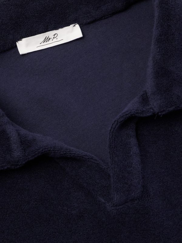 Cotton and Silk-Blend Terry Polo Shirt - E1 Cotton and Silk-Blend Terry Polo Shirt - E1
