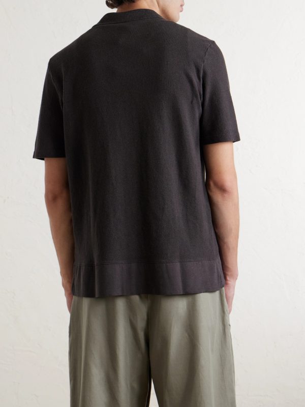 Camp-Collar Linen and Organic Cotton-Blend Shirt - BK