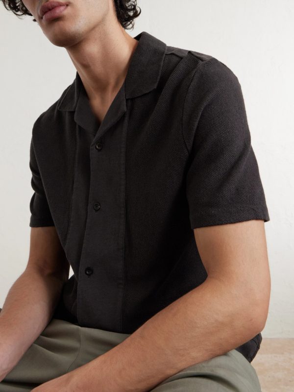 Camp-Collar Linen and Organic Cotton-Blend Shirt - CU