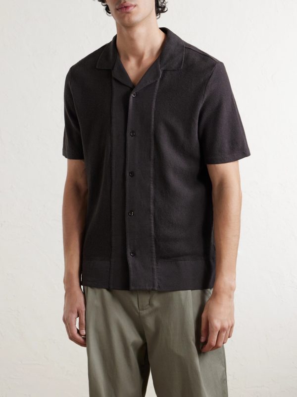 Camp-Collar Linen and Organic Cotton-Blend Shirt - FR