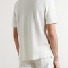 Organic Cotton and Linen-Blend Piqué Polo Shirt - BK