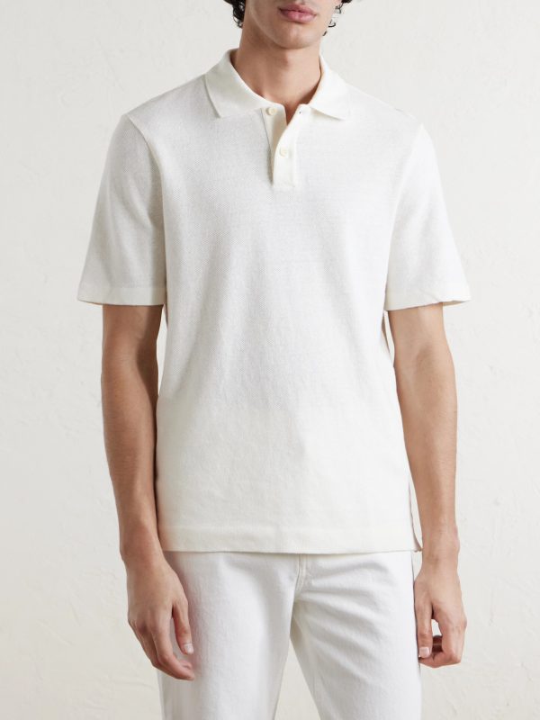 Organic Cotton and Linen-Blend Piqué Polo Shirt - FR