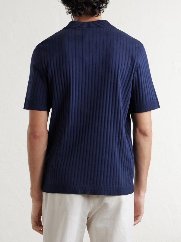 Organic Cotton Jacquard Polo Shirt - BK