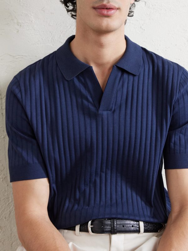 Organic Cotton Jacquard Polo Shirt - CU