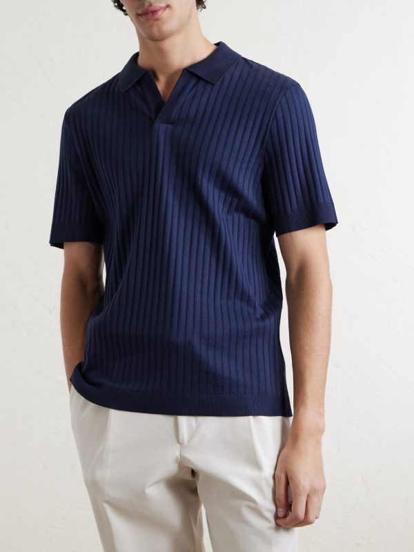 Organic Cotton Jacquard Polo Shirt - FR