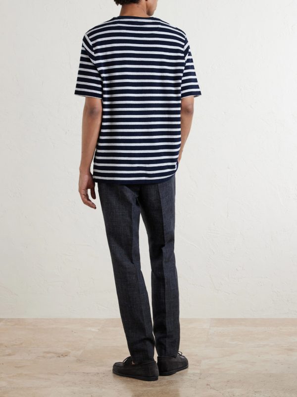 Striped Cotton-Terry T-Shirt - BK Striped Cotton-Terry T-Shirt - BK