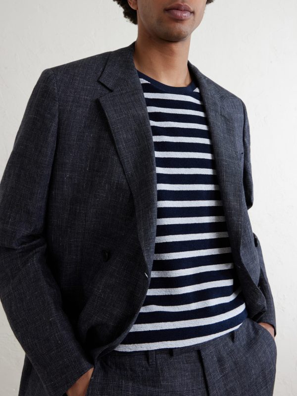 Striped Cotton-Terry T-Shirt - CU Striped Cotton-Terry T-Shirt - CU