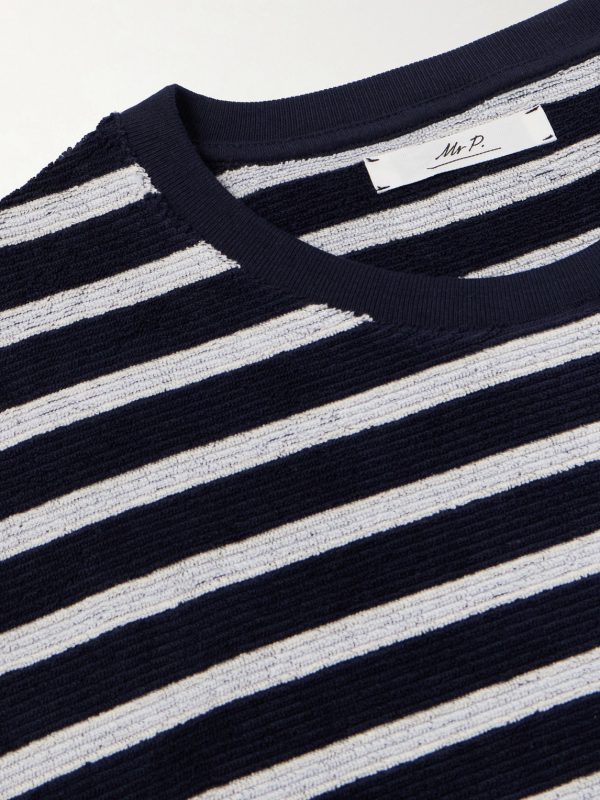 Striped Cotton-Terry T-Shirt - E1 Striped Cotton-Terry T-Shirt - E1