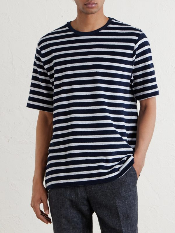 Striped Cotton-Terry T-Shirt - FR Striped Cotton-Terry T-Shirt - FR