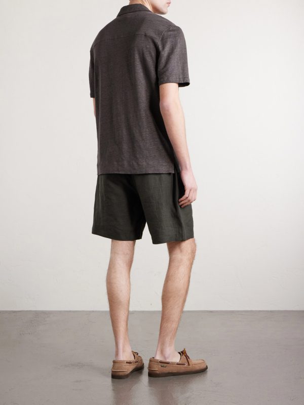 Camp-Collar Linen Shirt - BK Camp-Collar Linen Shirt - BK