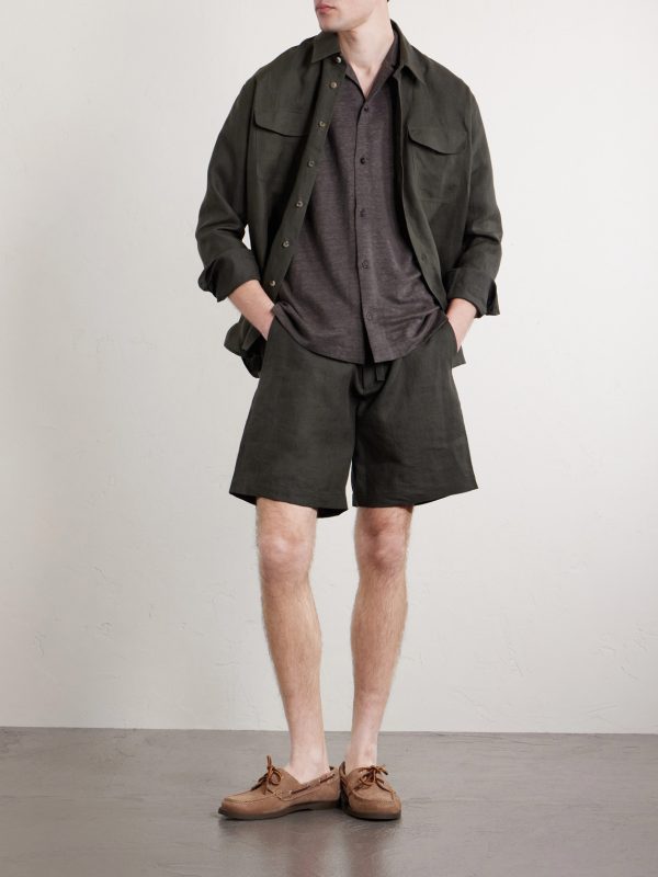 Camp-Collar Linen Shirt - OU Camp-Collar Linen Shirt - OU