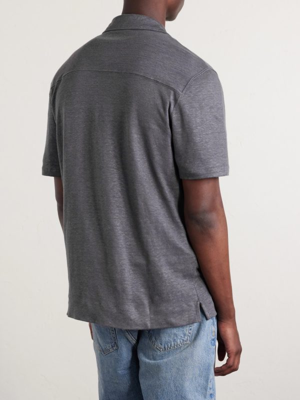 Camp-Collar Linen Shirt - BK