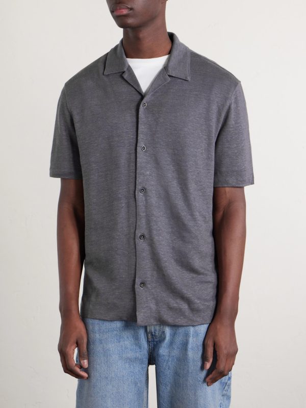 Camp-Collar Linen Shirt - FR
