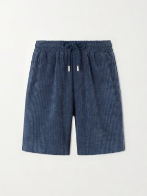 Straight-Leg Waffle-Knit Cotton-Terry Shorts