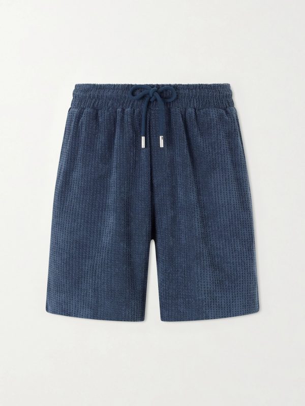 Straight-Leg Waffle-Knit Cotton-Terry Shorts Straight-Leg Waffle-Knit Cotton-Terry Shorts