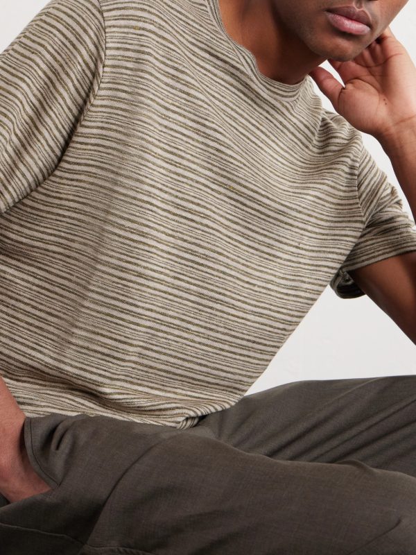 Knitted Striped Linen T-Shirt - CU Knitted Striped Linen T-Shirt - CU