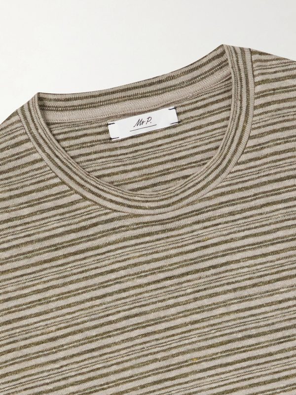 Knitted Striped Linen T-Shirt - E1 Knitted Striped Linen T-Shirt - E1