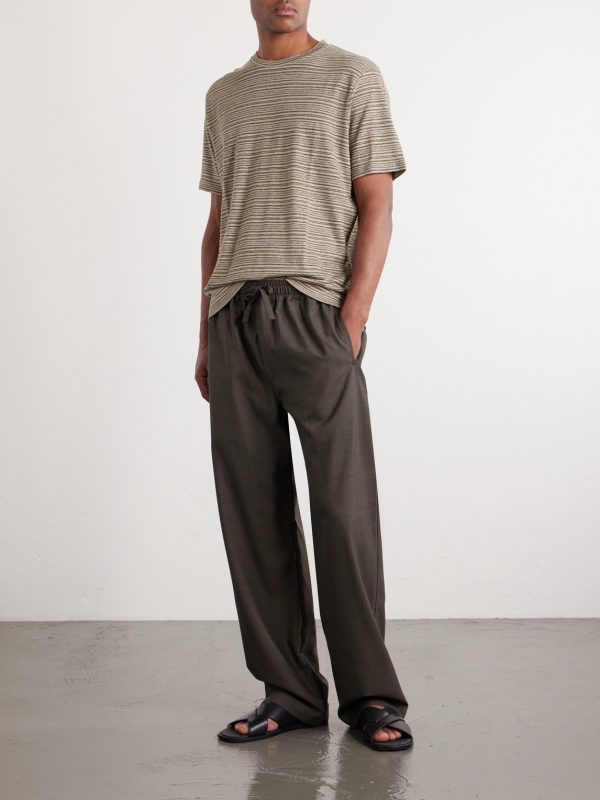 Knitted Striped Linen T-Shirt - OU Knitted Striped Linen T-Shirt - OU
