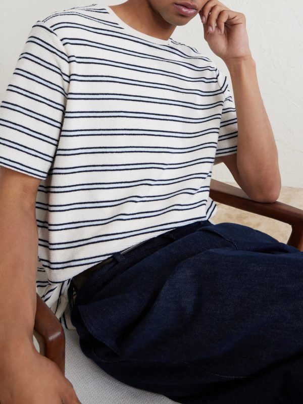 Striped Cotton-Terry T-Shirt - CU Striped Cotton-Terry T-Shirt - CU