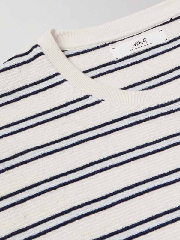 Striped Cotton-Terry T-Shirt - E1 Striped Cotton-Terry T-Shirt - E1