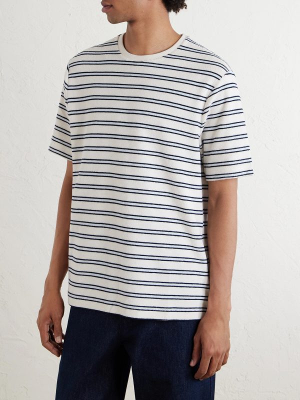 Striped Cotton-Terry T-Shirt - FR Striped Cotton-Terry T-Shirt - FR