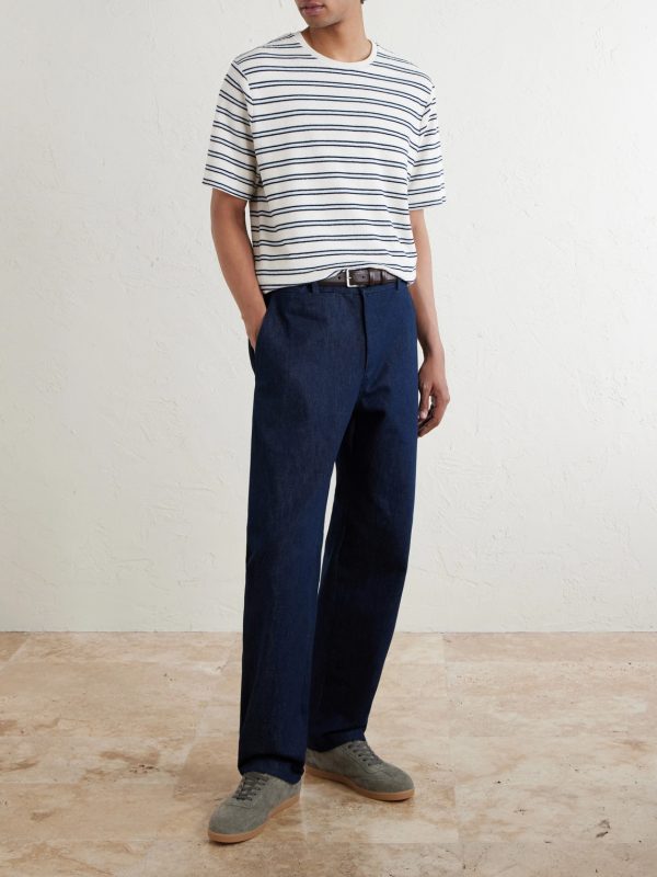 Striped Cotton-Terry T-Shirt - OU Striped Cotton-Terry T-Shirt - OU
