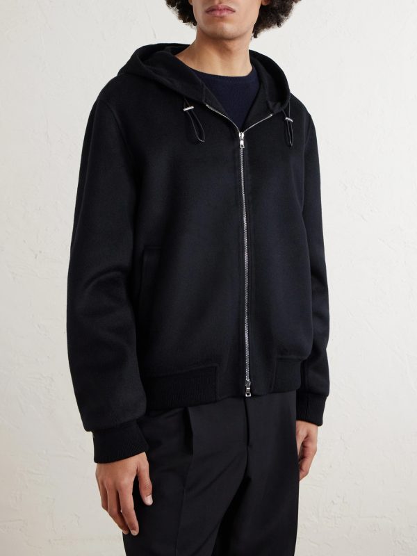 Double-Faced Wool and Cashmere-Blend Hooded Jacket - FR Double-Faced Wool and Cashmere-Blend Hooded Jacket - FR