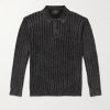 Cable-Knit Cotton Polo Shirt