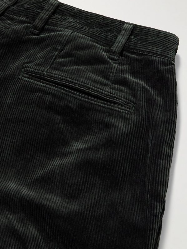 Cropped Pleated Cotton-Corduroy Trousers - CU Cropped Pleated Cotton-Corduroy Trousers - CU