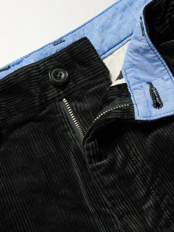 Cropped Pleated Cotton-Corduroy Trousers - E1 Cropped Pleated Cotton-Corduroy Trousers - E1