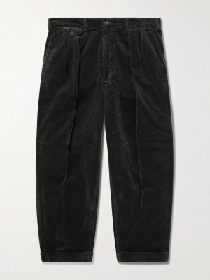 Cropped Pleated Cotton-Corduroy Trousers Cropped Pleated Cotton-Corduroy Trousers