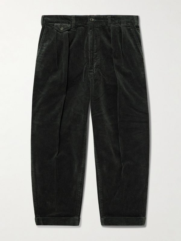 Cropped Pleated Cotton-Corduroy Trousers Cropped Pleated Cotton-Corduroy Trousers