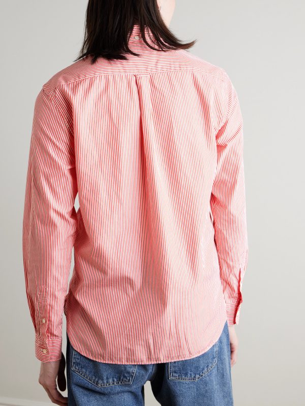 Button-Down Collar Striped Cotton Shirt - BK Button-Down Collar Striped Cotton Shirt - BK