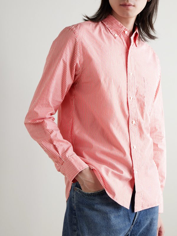 Button-Down Collar Striped Cotton Shirt - FR Button-Down Collar Striped Cotton Shirt - FR