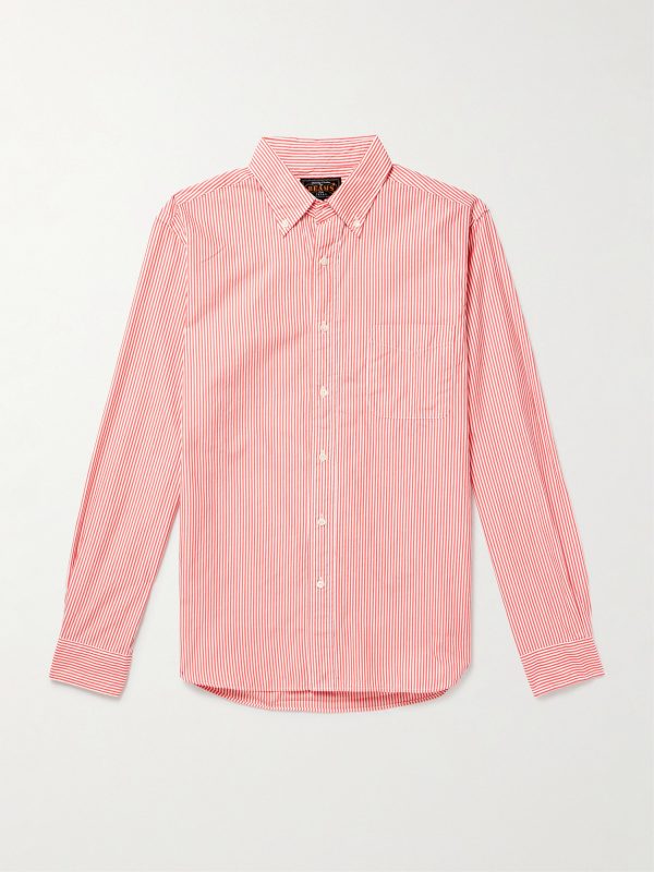 Button-Down Collar Striped Cotton Shirt Button-Down Collar Striped Cotton Shirt