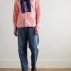 Button-Down Collar Striped Cotton Shirt - OU Button-Down Collar Striped Cotton Shirt - OU