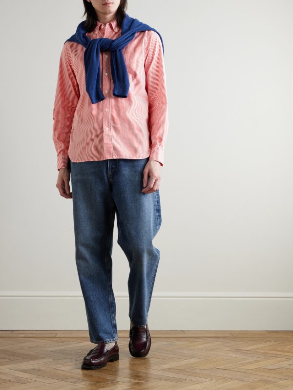 Button-Down Collar Striped Cotton Shirt - OU Button-Down Collar Striped Cotton Shirt - OU