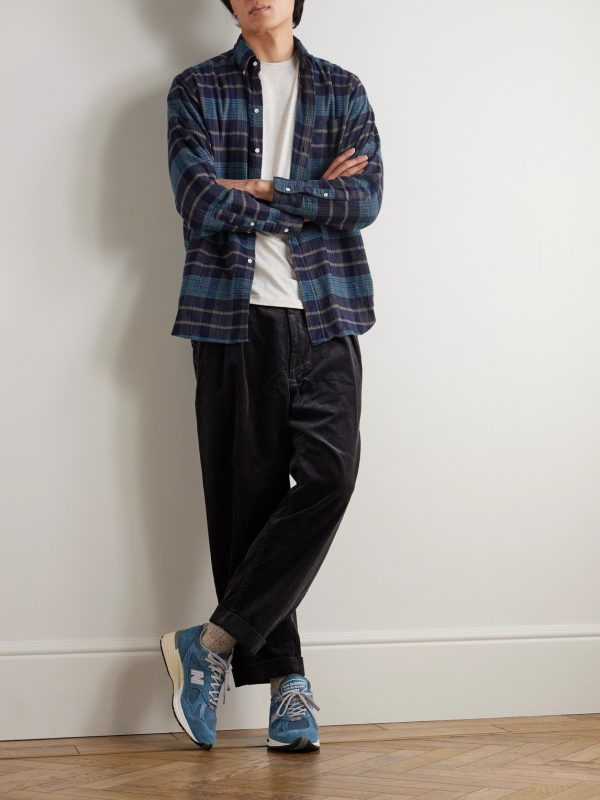 Checked Wool-Flannel Shirt - OU Checked Wool-Flannel Shirt - OU