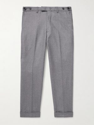 Ivy Cropped Tapered Brushed Wool-Blend Twill Suit Trousers Ivy Cropped Tapered Brushed Wool-Blend Twill Suit Trousers