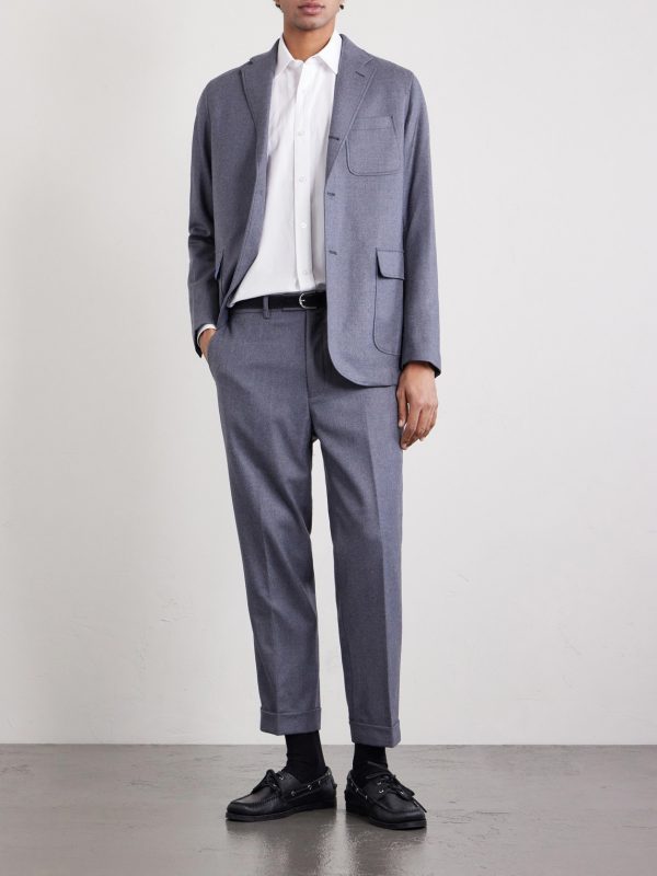 Ivy Cropped Tapered Brushed Wool-Blend Twill Suit Trousers - OU Ivy Cropped Tapered Brushed Wool-Blend Twill Suit Trousers - OU
