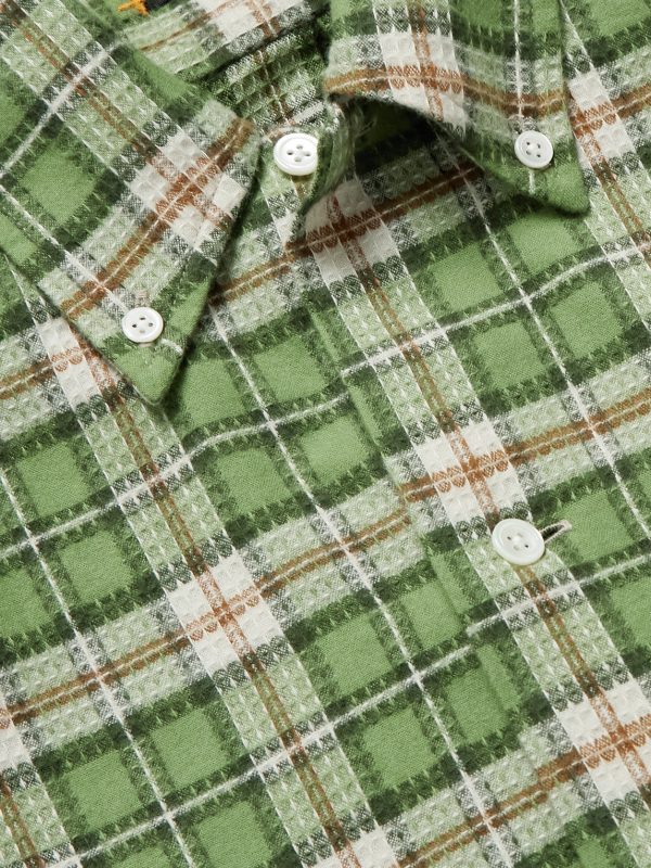 Button-Down Collar Checked Cotton-Dobby Shirt - CU