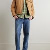 Button-Down Collar Checked Cotton-Dobby Shirt - OU