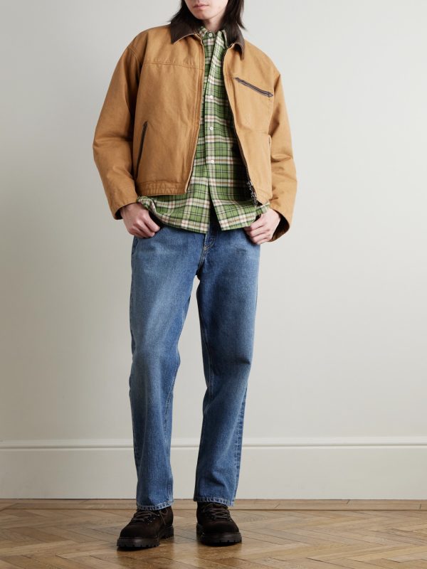 Button-Down Collar Checked Cotton-Dobby Shirt - OU